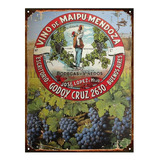 Cartel De Chapa Publicidad Antigua Vino Lopez M591