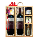 Pack De Vinos Trumpeter Regalo Caja Navideña Madera Logo