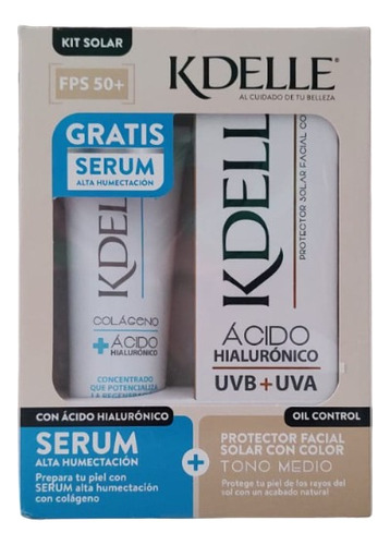 Kit Solar Kdelle - Protector Facial 50+ Y Sérum De Colágeno