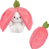 Peluche Conejo Fresa 25 Cm Regalo Kawaii Niños Almohada Espo