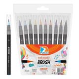 Marcadores Brush Punta Pincel Ezco X 10 Colores Lettering