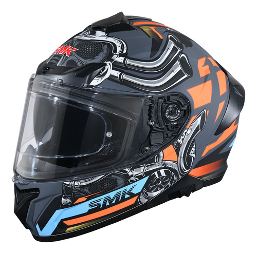 Casco Moto Integral Smk Typhoon Motorhead Doble Visor