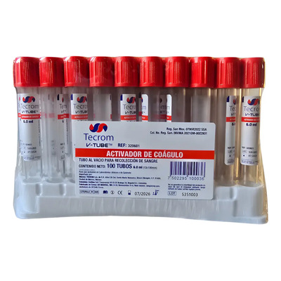Tubo Rojo Tipo Vacutainer Marca Tecrom 100 Piezas | MercadoLibre