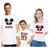 Kit 3 Playeras Mickey Mouse Fiestas Personalizada 