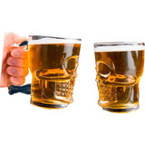 Vaso Cervecero Calavera Grande Vidrio Exclusivo Craneo Beer 