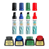 Marcadores Pilot Supercolor Jumbo Recargables + Tinta Refill