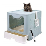 Caja De Arena Plegable Para Gatos Con Tapa, Orinal Cerrado