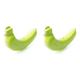 2x Cute Fruit Banana Protector Box Holder, Estojo Para Almoç