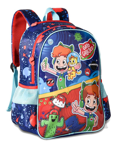 Mochila Costas Escolar Infantil Gato Galáctico Clio