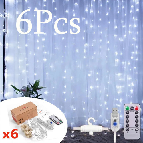 6 Luces Led Para Cortinas, Bodas, Fiestas, Navidad, Usb, 3 X