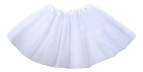 Saia Tule Branca De Carnaval Halloween Ballet Adulto 40 Cm