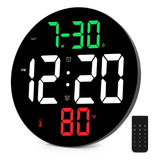 Reloj De Pared Digital Día Temperatura Control Remoto Alarma