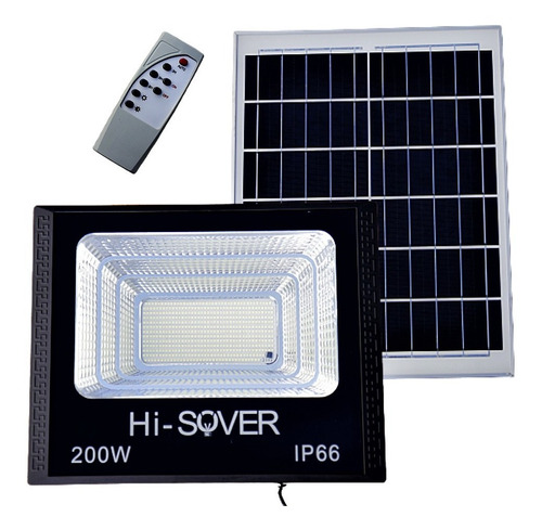 Refletor Holofote Ultra Led 200w Com Controle E Placa Solar 