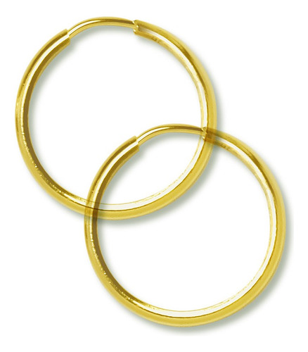 Aros Argollas 18mm Enchapado Oro 18k