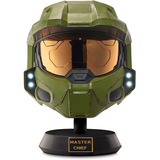 Halo Master Chief - Casco De Lujo Con Soporte, Luces Led En.