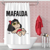 Cortina De Baño Ducha Mafalda Tela Poliester Teflon Amalfi