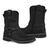 Bota Hombre Biker Motociclista Vaquera Choper Wkl 740 Negro