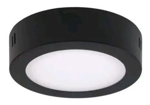 Plafon Led Redondo Negro 6w Luz Cálida Aplique Macroled 