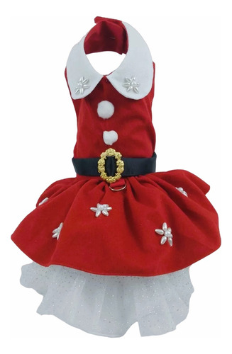 Vestido Disfraz Perro Santa Claus, Copo De Nieve