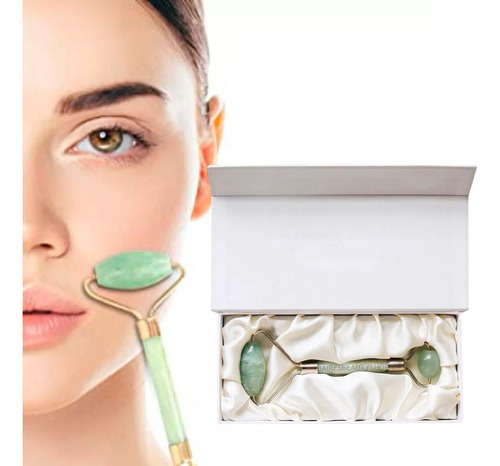 Masajeador Facial Corporal Rodillo Roller Piedra Jade