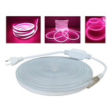 Mangueira Led Neon Rosa 10m 8x16mm Flex Alto Brilho 110/220v