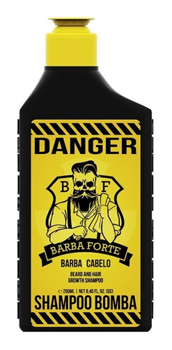 Shampoo Bomba Danger Barba Forte | Hidratación Y Crecimiento