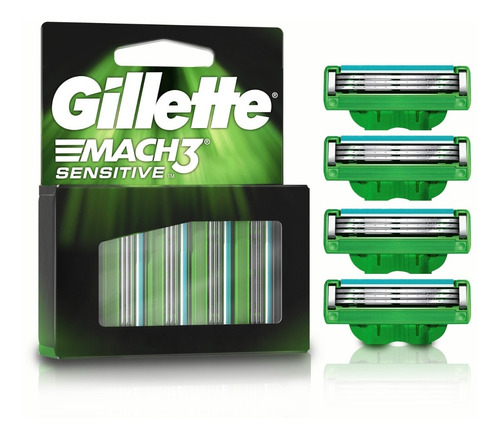 Repuestos Máquina De Afeitar Gillette Mach3 Sensitive 4 Uds