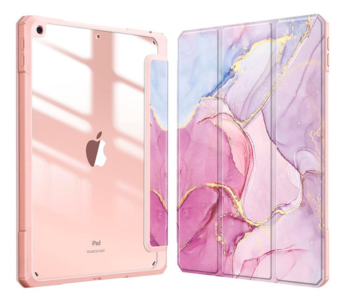 Funda Para iPad 9 8 7 De 10.2  Uso Rudo Rosa Ranura Pencil