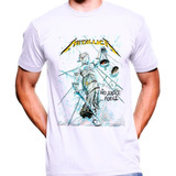 Camiseta Premium Dtg Rock Estampada Metallica And Justice