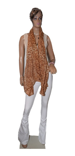 Indiastyle Pashmina Animal Print Tonos Marrones