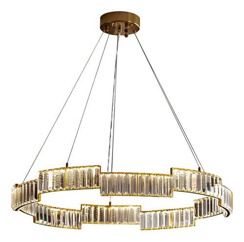 Lámpara Candil Gold Luxury Led Diseño Moderno Cristal Benkel