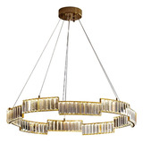 Lámpara Candil Gold Luxury Led Diseño Moderno Cristal Benkel