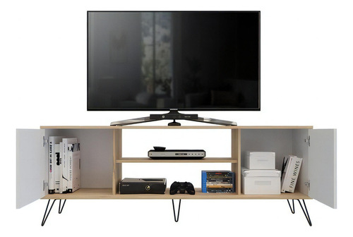 Mesa Urban Maderkit Duna Para Tv Hasta 70 Pulgadas Color Duna/blanco