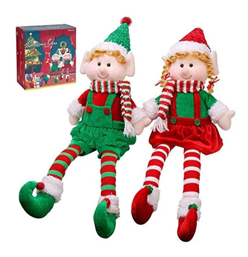 Muñecas Decorativas De Elfos De Navidad Grandes Figuras