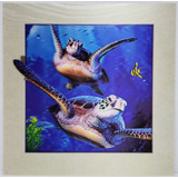 Lamina 3 D Tortugas Mar 40x40cm Plastificad Relieve Virtual