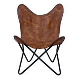 Shy Shy Shy Brown - Silla Plegable Con Brazo De Cuero Vinta.