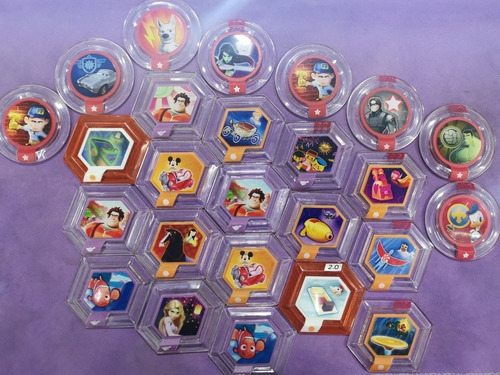 25 Discos De Poder Disney Infinity 1.0 Y 2.0 + Estuche