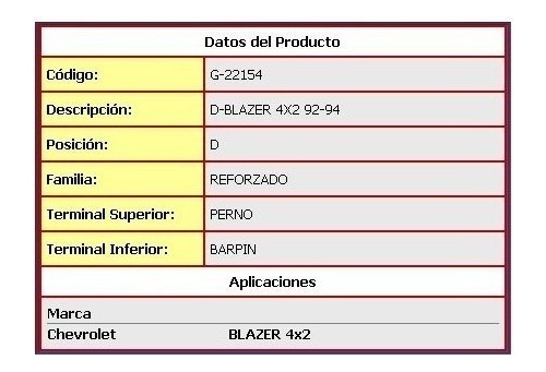 Amortiguador Delantero Chevrolet S10 1983-1994 Foto 2