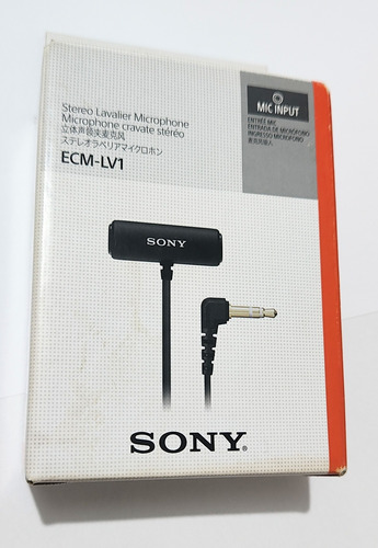 Microfone Lapela Sony Ecm-lv1 Stéreo P3 + Cabo Adaptador P3 