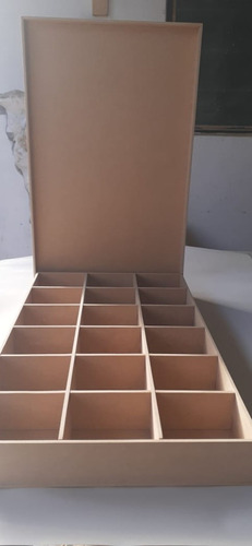 Caja De Madera Mdf 30 X 50 X 6 Cm ¡¡ 18 Divisiones¡¡