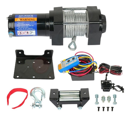 Winch 4000 Lbs Con Control Remoto Y Kit Rzr Cuatrimoto Canam