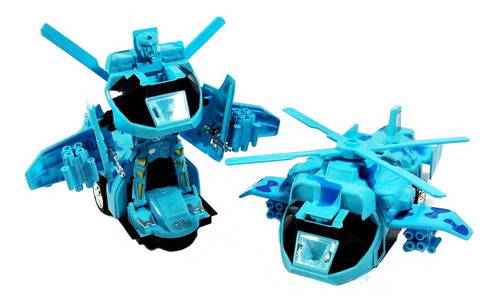 Transformers Helicóptero Robot Auto Luz Sonido Pilas 