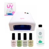 Teknikpro Spa Cabina 36w Uv 4 Esmaltes Meline Removedor Uñas