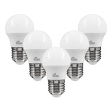 Kit 5 Lâmpadas Led Bolinha G45 4,8w 3000k Bivolt E27 Decor