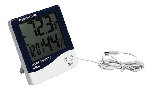 Higrometro Termometro Indoor Outdoor Sonda Y Reloj Htc-2