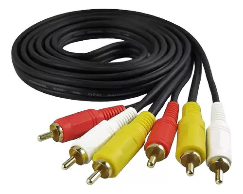 Cable Rca Rca Audio Video Macho Macho 5 Metros 3x3 Fichas