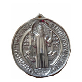 Medallón San Benito Mediano En Pewter