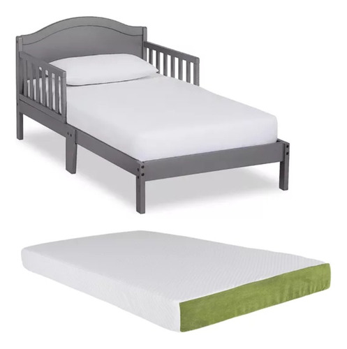 Cama Infantil De Madera Dream On Me Gris Con Colchon