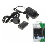 Kit Bateria Cargador Cable Xbox 360 5 En 1