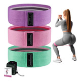 Mini Hip Band C/ 3 Faixa Elastica Exercicio Treino Pilates